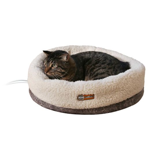 Picture of K&H Pet Products Thermo-Snuggle Cup Pet Bed Bomber Gray 14" x 18" x 7"