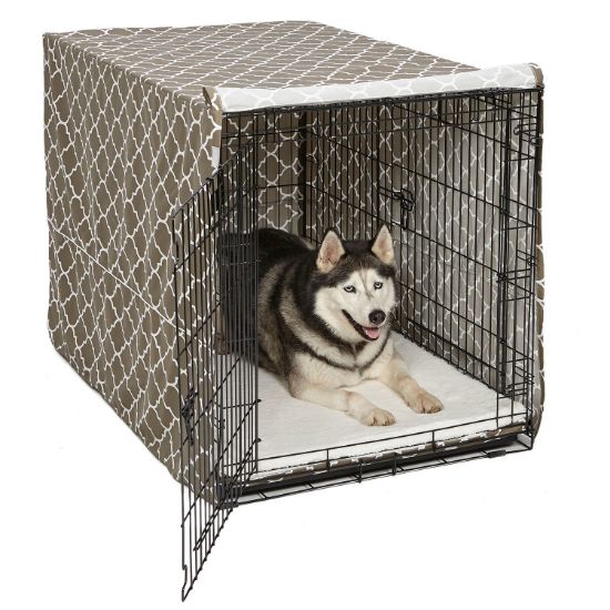 Picture of Midwest QuietTime Defender Covella Dog Crate Cover Brown 30" x 19" x 21"